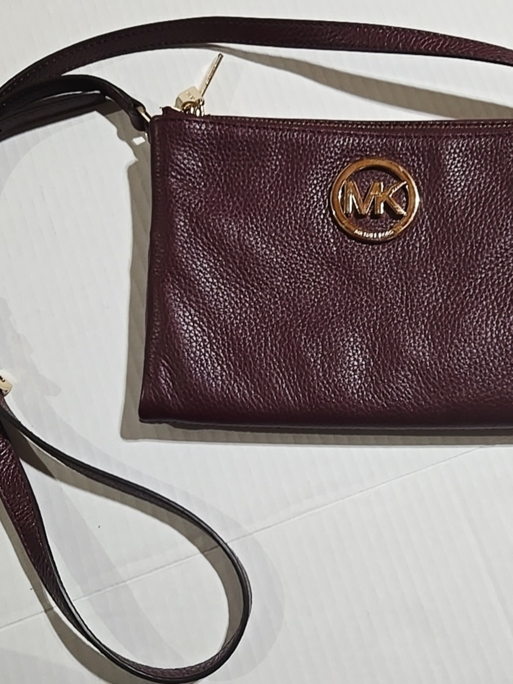 Michael Kors Plum/Wine Pebbled Leather Crossbody Bag